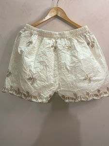 Embroidered Cotton Shorts