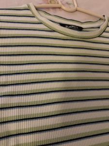 Striped Ribbed Cropped Top