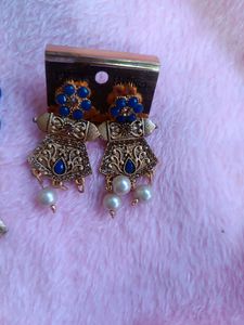 Blue N Malti Long Beads Set Combo