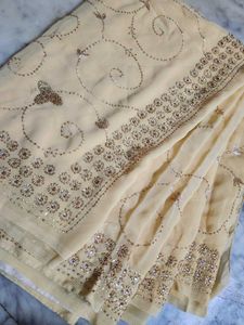 handwork embroidery saree with blouse
