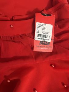 Red Net Shoulder Dress