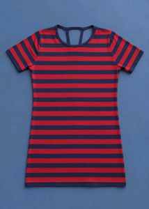 RED AND NAVY STRIPED MINI DRESS