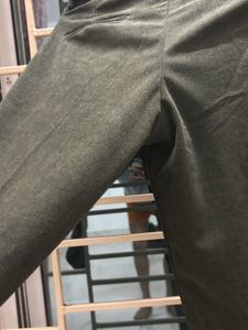 Snitch Korean Olive Pleated Corduroy Pants