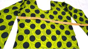 Girls Lime Green Kurta with Paijama dupatta Polk