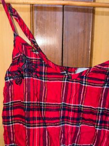 New Look Red Plaid Cami Top