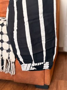 Black &amp; White Cat Print Kurta Set