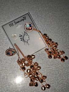 Charming Rose Gold Kashmiri Earrings