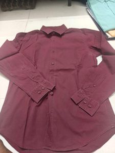Men's Burgundy Collared Shirt