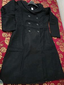 Elegant Black Double-Breasted Coat