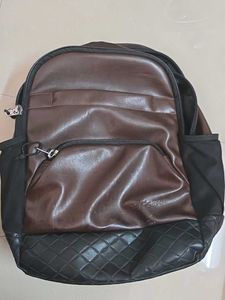 Brown Leather Backpack water resistant