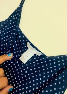 Navy Blue Polka Dot Jumpsuit For 34 Bust