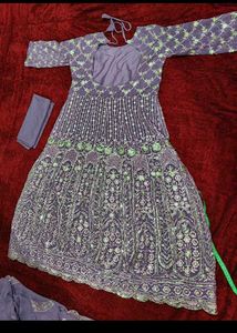 Heavy Sequins Work Gown With Dupatta And Pant