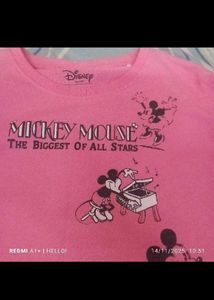 Disney Mickey Mouse Pink Graphic T-Shirt