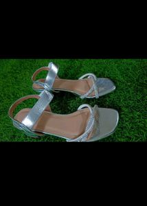 Inc. Sparkling Silver Flat Sandals