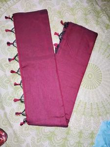 Vibrant Magenta Saree with Tassels