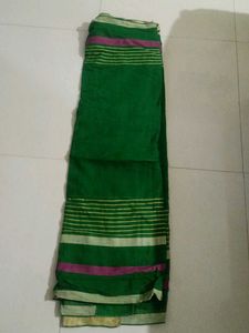 Elegant Green Striped Saree