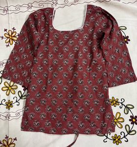 corset back red kurti