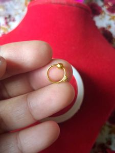 Elegant Gold Nose Pin with double stone