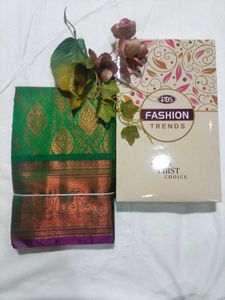 Beautiful Green Kanjeevaram Silk Saree
