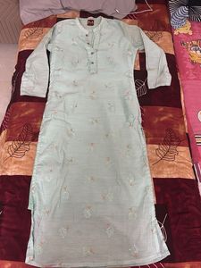 Elegant Light Green Embroidered Kurta