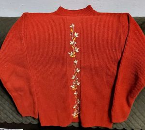 Red Embroidered Sweater