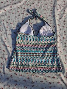 Boho Print padded Halter Neck Top