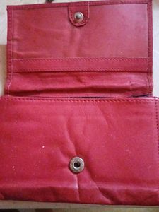 Soft Red Genuine Leather Wallet