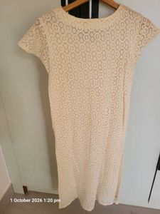 Cream Lace Kurta
