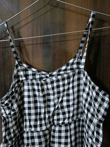 Checkered Ruffle Dress