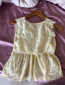 Charming Eyelet Peplum Top