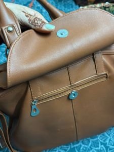 Tan Shoulder Bag with Crossbody Strap