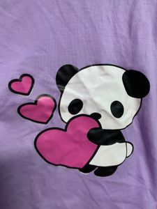Cute Panda Heart Graphic T-Shirt crop