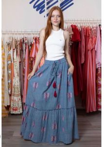 Boho Tiered Maxi Skirt(Brand new )