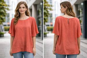 Two Coral Relaxed Top