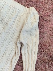 Cream Cable Knit V-Neck Sweater