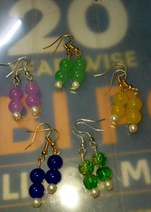 5 Colorful Beaded Drop Earrings