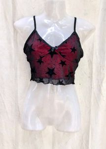 I. Gothic Star Mesh Crop Top