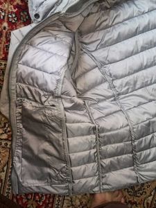 Lightweight Padded Grey Jacket with Hood
