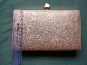 Elegant Rose Embossed Rosegold Clutch Bag