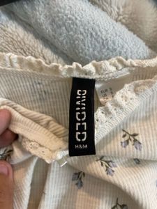 h&amp;m lace trimmed floral cami top