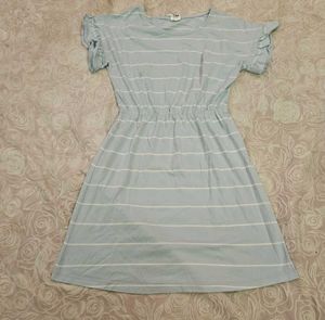 Cute Striped Ruffle Sleeve Dress