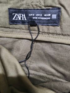 Olive Green Belted Shorts