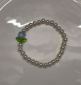 Pearl Beaded Bracelet with Charm