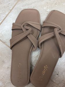 Elegant Nude Butterfly Slides