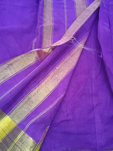 Striking Purple Striped Saree