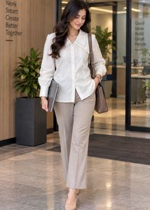 White Lace Collar Button-Up Shirt