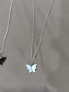 Butterfly Pendant Necklaces - Set of 2