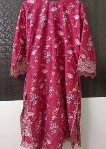 original pakistani suits Beautiful Red Floral Kurt