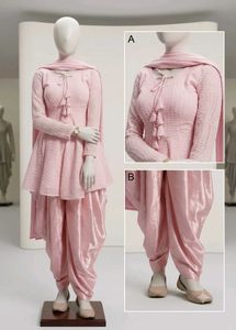 Elegant Pink Kurta Set with Dhoti Pants