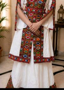 Embroidered White Ethnic Gown
